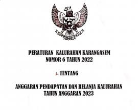 Peraturan Kalurahan Karangasem Nomor 6 Tahun 2022 Tentang APBKal Tahun Anggaran 2023